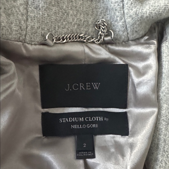 J. Crew Wool Fur Trim Pea Coat 2 Pristine Condition Stadium Cloth Nello Gori - Picture 2 of 10